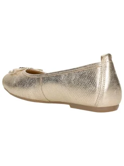 Leder-Ballerinas in Gold