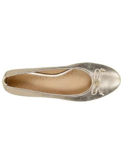Leder-Ballerinas in Gold