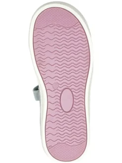 Leder-Ballerinas in Grau