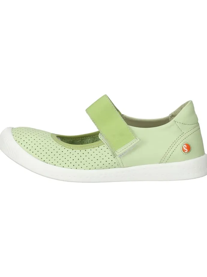 Leder-Ballerinas in Grün