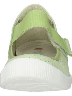 Leder-Ballerinas in Grün