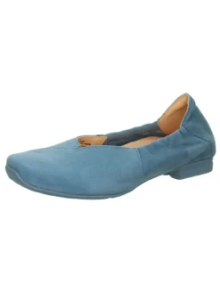Leder-Ballerinas in Hellblau