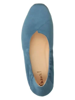 Leder-Ballerinas in Hellblau