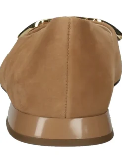 Leder-Ballerinas in Hellbraun