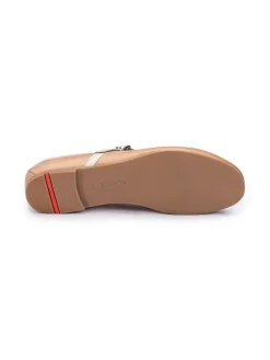 Leder-Ballerinas in Hellbraun/ Beige