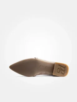 Leder-Ballerinas in Hellbraun