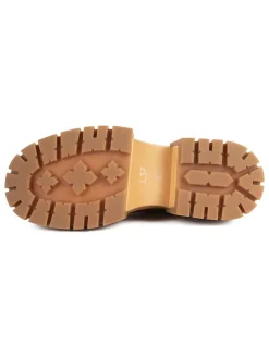 Leder-Ballerinas in Hellbraun