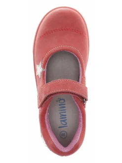 Leder-Ballerinas in Koralle