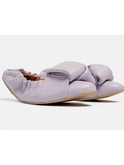 Leder-Ballerinas in Lila