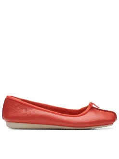 Leder-Ballerinas in Orange