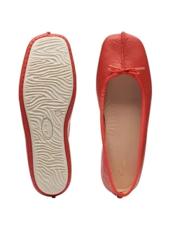 Leder-Ballerinas in Orange