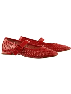 Leder-Ballerinas in Rot