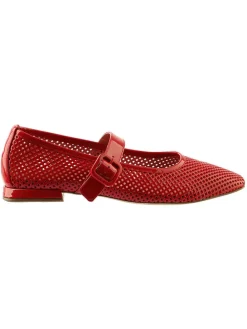 Leder-Ballerinas in Rot