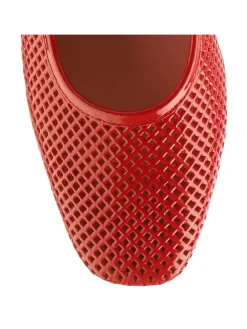 Leder-Ballerinas in Rot