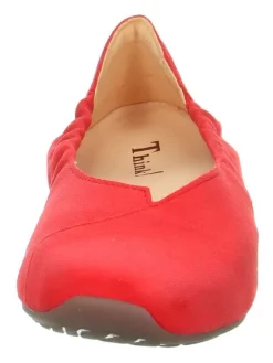 Leder-Ballerinas in Rot