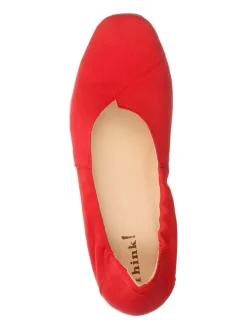 Leder-Ballerinas in Rot