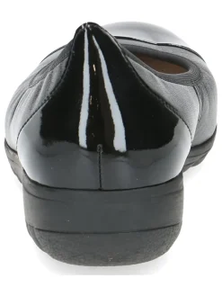 Leder-Ballerinas in Schwarz