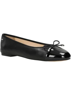 Leder-Ballerinas in Schwarz