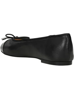 Leder-Ballerinas in Schwarz