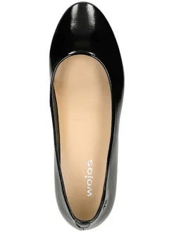 Leder-Ballerinas in Schwarz