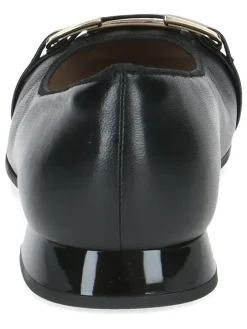 Leder-Ballerinas in Schwarz