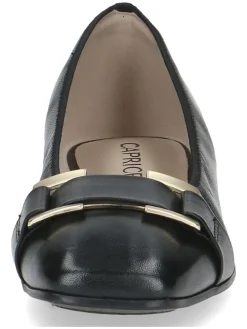 Leder-Ballerinas in Schwarz