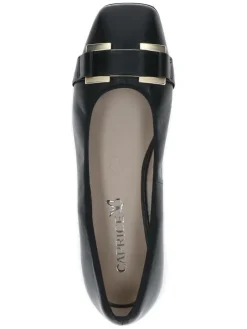 Leder-Ballerinas in Schwarz