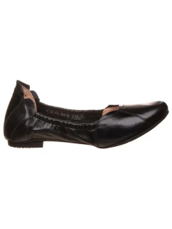 Leder-Ballerinas in Schwarz