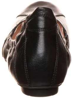 Leder-Ballerinas in Schwarz