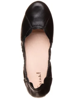 Leder-Ballerinas in Schwarz