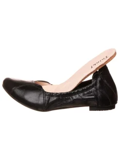 Leder-Ballerinas in Schwarz