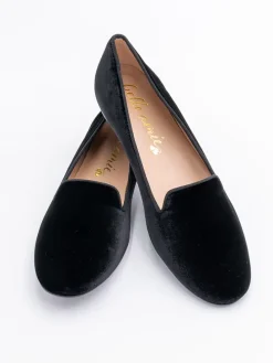 Leder-Ballerinas in Schwarz