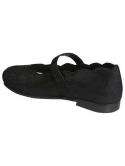 Leder-Ballerinas in Schwarz