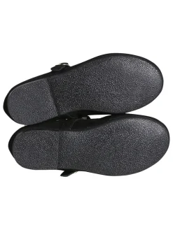 Leder-Ballerinas in Schwarz