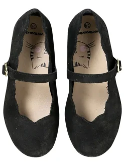 Leder-Ballerinas in Schwarz