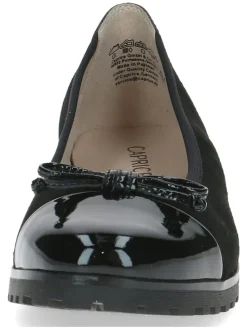 Leder-Ballerinas in Schwarz