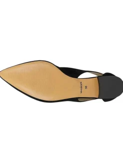 Leder-Ballerinas in Schwarz