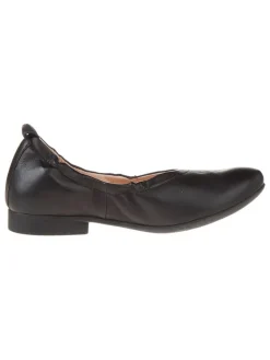 Leder-Ballerinas in Schwarz