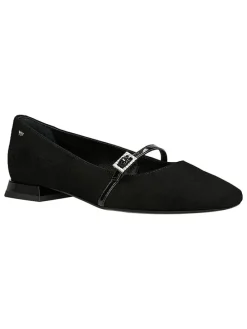 Leder-Ballerinas in Schwarz