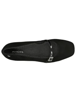 Leder-Ballerinas in Schwarz