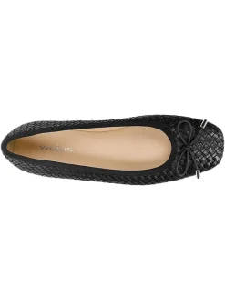 Leder-Ballerinas in Schwarz