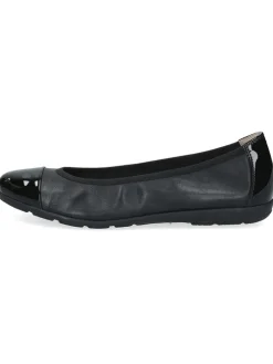 Leder-Ballerinas in Schwarz