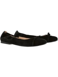 Leder-Ballerinas in Schwarz