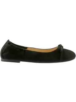 Leder-Ballerinas in Schwarz