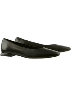 Leder-Ballerinas in Schwarz
