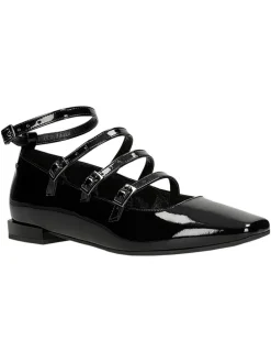 Leder-Ballerinas in Schwarz