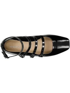 Leder-Ballerinas in Schwarz