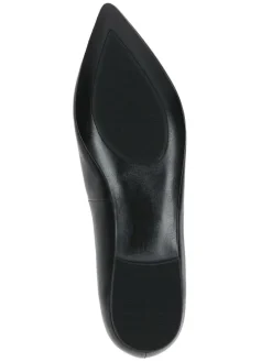 Leder-Ballerinas in Schwarz