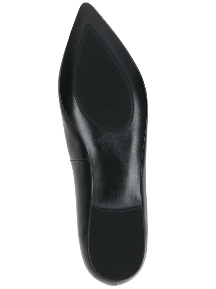 Leder-Ballerinas in Schwarz