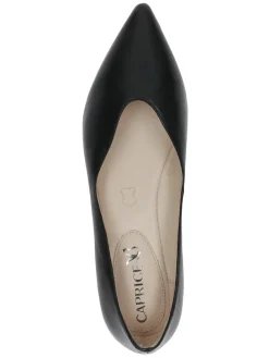 Leder-Ballerinas in Schwarz